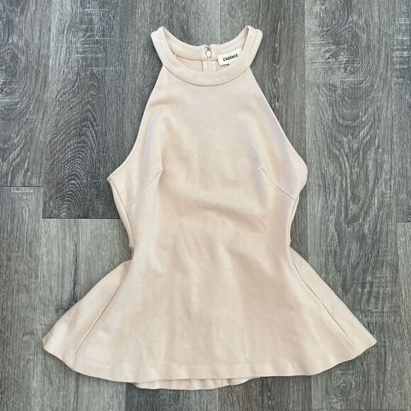 L'AGENCE Light Pink Sleeveless Halter Top Blouse - Size: XS - Picture 7 of 9